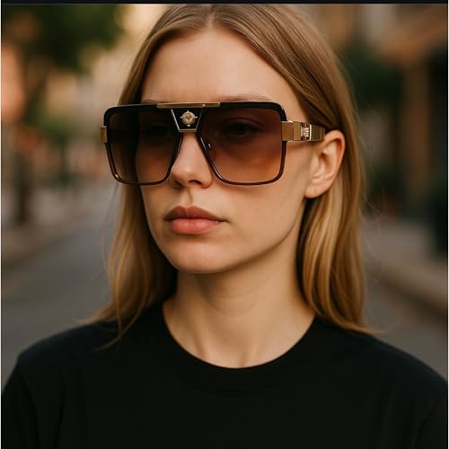 High-End Oversized Sunglasses – Fashion Square Frame UV Protection Shades, Universal Fit