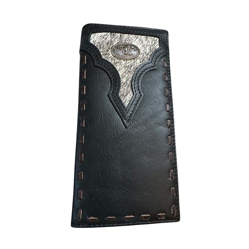 Leather Long Wallet Cowhair Cowboy Texas Longhorn Concho Bi Fold High End Smooth Leather