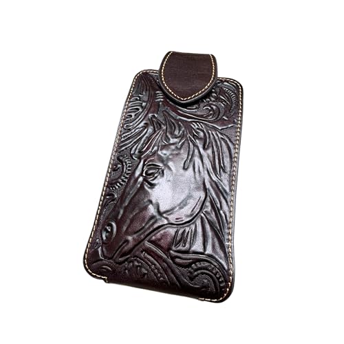 Western Stakes Western Leather Phone Belt Holster Tooled Horse