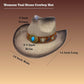 Women’s Western Cowboy Hat – High End Rice Paper Woven Design – Floral Concho Band