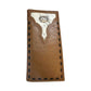 Leather Long Wallet Cowhair Cowboy Praying At Cross Concho Stich Accent