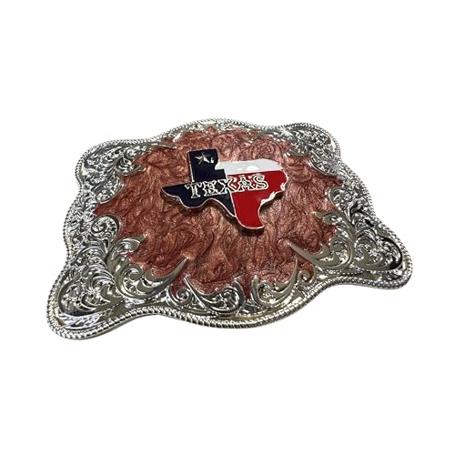 Cowboy Belt Buckles Floral Red Marble Swirl Concho High End Big Buckles Men