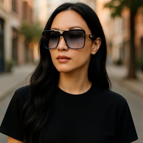 High-End Oversized Sunglasses – Fashion Square Frame UV Protection Shades, Universal Fit