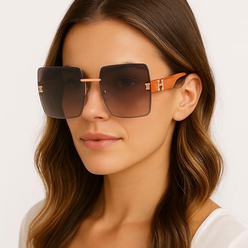 High-End Oversized Sunglasses for Men & Women – Luxury Square Frame Fashion Shades