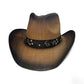 Women’s Western Cowboy Hat with Floral Teal Flower Band – Rice Paper Woven Straw
