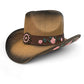 Women’s Western Cowboy Hat – High End Rice Paper Woven Design – Floral Concho Band