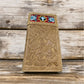 Floral Embossed Leather Long Wallet W/ Tapestry Trim