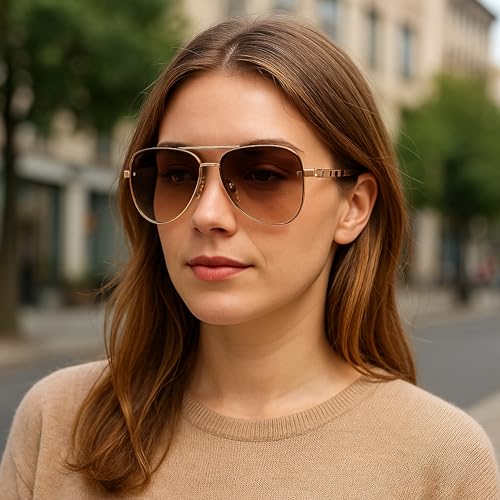 Luxury Aviator Sunglasses for Men & Women – Unisex Designer Shades with Metal Frame