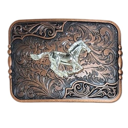 Custom Cowboy Copper Belt Buckles For Men Floral Silver Concho High End Custom