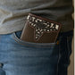 Western Stakes Men’s Bi-Fold Wallet – Genuine Leather with Flip ID, Laser-Cut Design