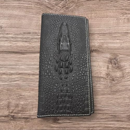 Leather Long Wallet Alligator Head Design Leather Wallet