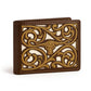Western Stakes Men’s Leather Bifold – Embroidered Longhorn, Contrast-Stitched Card Holder