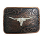 Custom Cowboy Copper Belt Buckles For Men Floral Silver Concho High End Custom