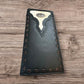 Leather Long Wallet Cowhair Horse Concho Cowhide Bi Fold Hand Crafted HighEnd Smooth Leather