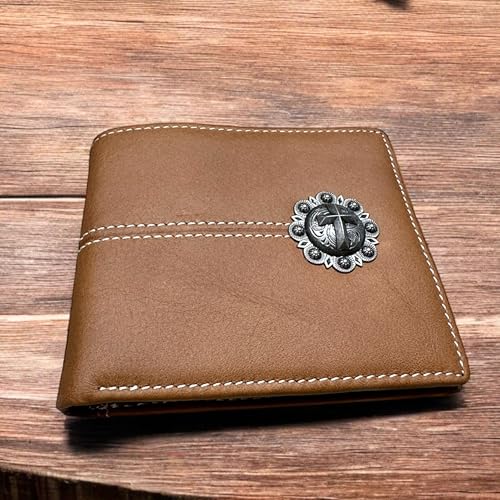 Leather Wallet Cross Concho Cowboy Soft Leather