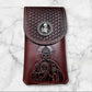 Western Leather Phone Belt Holster Embossed Tooled Saint Jude