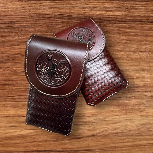 Western Stakes Western Leather Phone Belt Holster Cell Phone Case Pouch Embossed Tooled High End Case for iPhone Samsung Universal