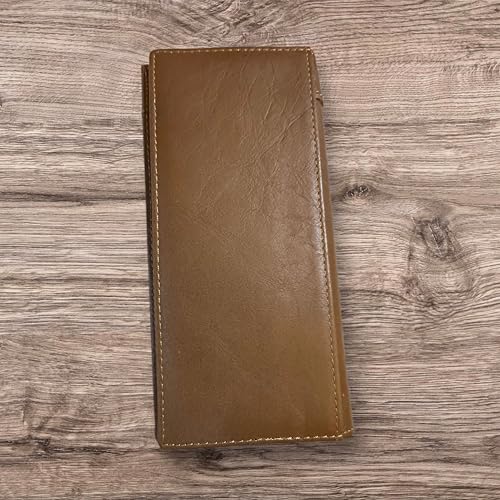 Leather Long Wallet Cowhair Horseshoe Lone Star Cowhide Bi Fold Hand Crafted High End Smooth Leather