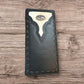 Leather Long Wallet Cowhair Horse Concho Cowhide Bi Fold Hand Crafted HighEnd Smooth Leather