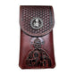 Western Leather Phone Belt Holster Embossed Tooled Saint Jude