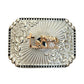 Western Stakes Cowboy Silver Belt Buckles For Men Floral Sun Rose Gold Concho High End Custom Big Hand Crafted Buckles