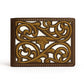Western Stakes Men’s Leather Bifold Wallet – Embroidered Longhorn Design with Contrast Stitching – Slim Western Style Card Holder (Brown)