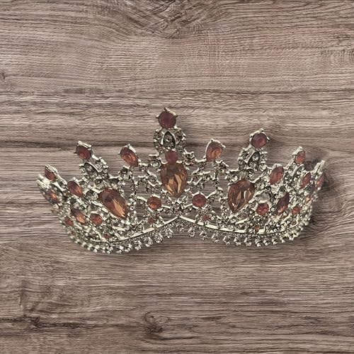 Western Stakes Princess Tiara Crown Crystal Rhinestone for Wedding, Quinceañera & Pageant