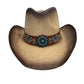 Women’s Western Cowboy Hat – High End Rice Paper Woven Design – Floral Concho Band