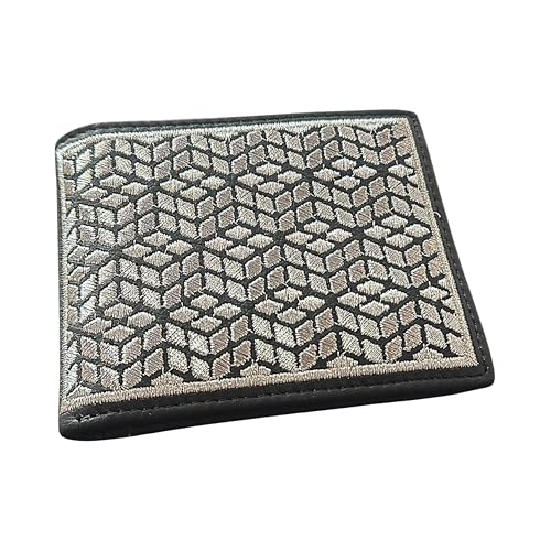 Western Rodeo Leather Wallet – Bi-Fold Cowboy Style Silver Diamond Geometric Design