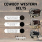 Leather Western Belts For Men Cowboy Praying At Cross Concho Tooled