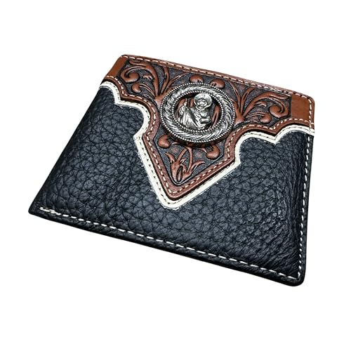 Western Stakes Leather Bi Fold Wallet Cowboy Saint Jude Concho