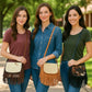 Western Stakes Cowhide & Tooled Leather Crossbody Purse with Fringe – Adjustable Strap