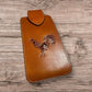 Western Stakes Leather Phone Belt Holster Embossed Rooster Gallo