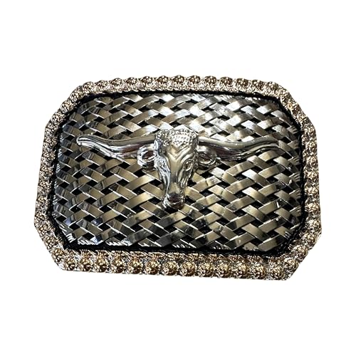 Cowboy Belt Buckles For Men Basketweave Studded Barbwire High End Concho