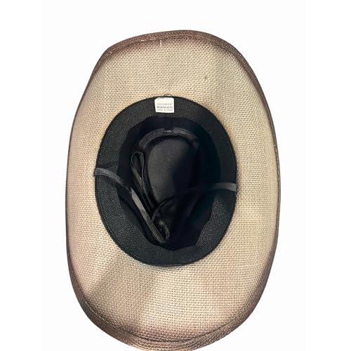 Women’s Western Cowboy Hat – High-End Rice Paper Woven Design – Longhorn Concho Band