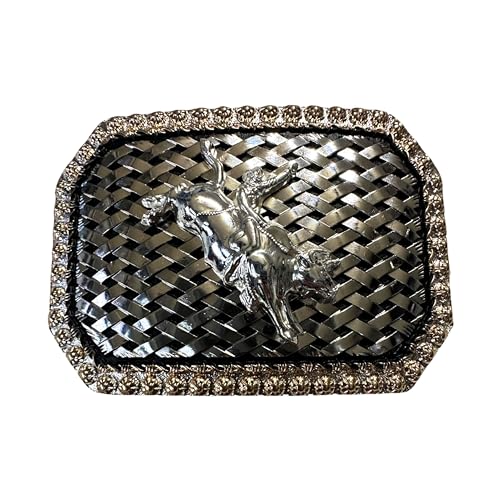 Cowboy Belt Buckles For Men Basketweave Studded Barbwire High End Concho