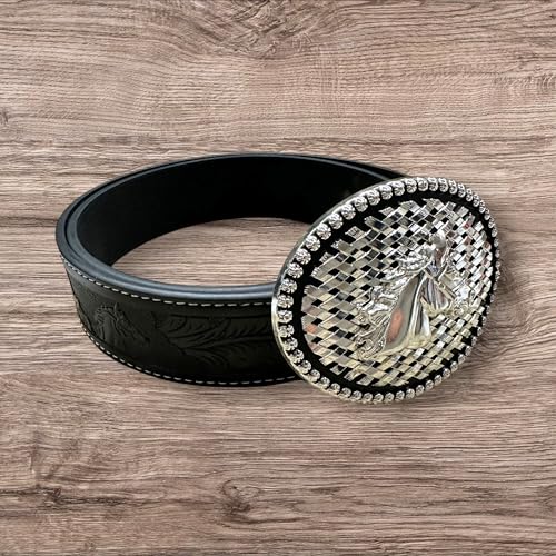 Leather Western Belts For Men Cowboy Tooled Embossed