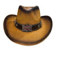 Women’s Western Cowboy Hat – High-End Rice Paper Woven Design – Longhorn Concho Band