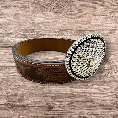 Leather Western Belts For Men Cowboy Tooled Embossed