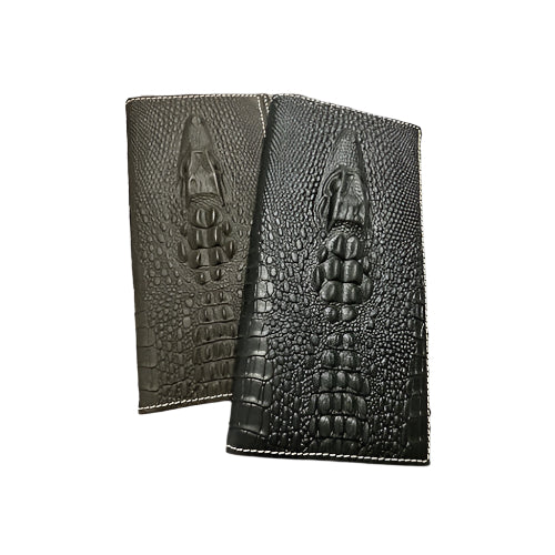 Leather Long Wallet Alligator Head Design Leather Wallet