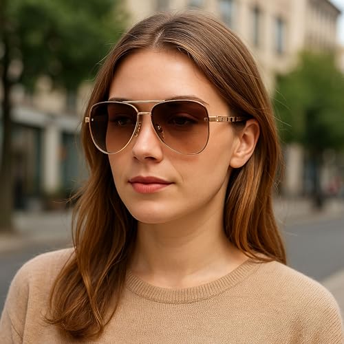 Luxury Aviator Sunglasses for Men & Women – Unisex Designer Shades with Metal Frame