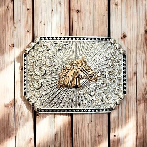 Western Stakes Cowboy Silver Belt Buckles For Men Floral Sun Rose Gold Concho High End Custom Big Hand Crafted Buckles