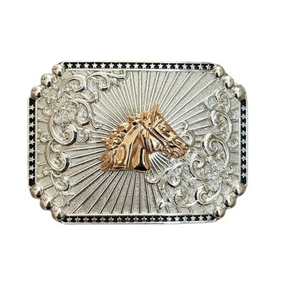 Western Stakes Cowboy Silver Belt Buckles For Men Floral Sun Rose Gold Concho High End Custom Big Hand Crafted Buckles