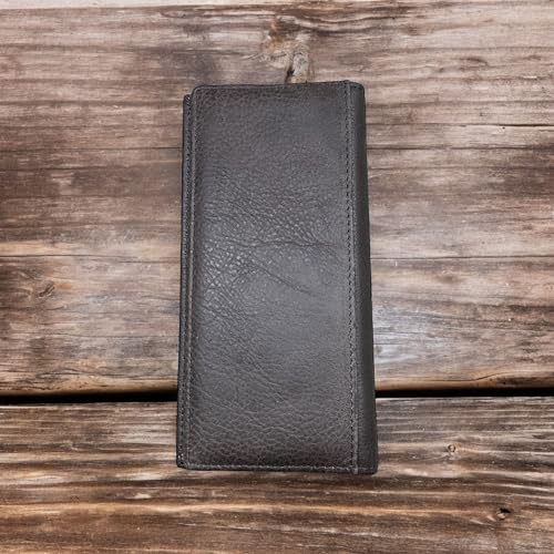 Western Stakes | Leather Long Wallet | Floral Tooled Cowboy at Cross