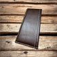 Leather Long Wallet Basketweave Longhorn Concho Cowhair Inlay