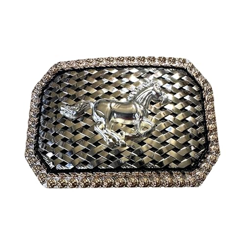 Cowboy Belt Buckles For Men Basketweave Studded Barbwire High End Concho