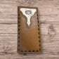 Leather Long Wallet Cowhair Cowboy Praying At Cross Concho Stich Accent