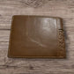 Mens Leather Wallet Basketweave Cowboy Cross Concho Stitched Inlay