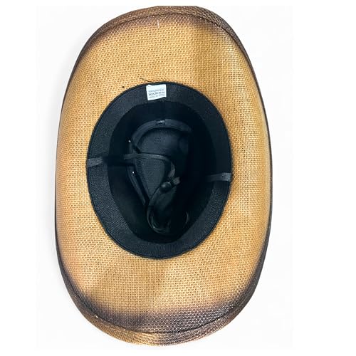 Women’s Western Cowboy Hat – High-End Rice Paper Woven Design – Longhorn Concho Band