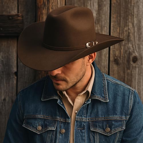 El Cattleman Handmade Cowboy Hat – 100X Bolivian Wool Felt, Premium Western Hat